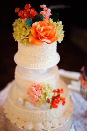 Blush_Pink_Pennsylvania_Wedding_by_New_Chapters_Photography.10 White Wedding Cake with Flowers